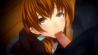 Busty hentai cutie ngote tikaokao, me te whiwhi fucked i roto i te teen topanga raru